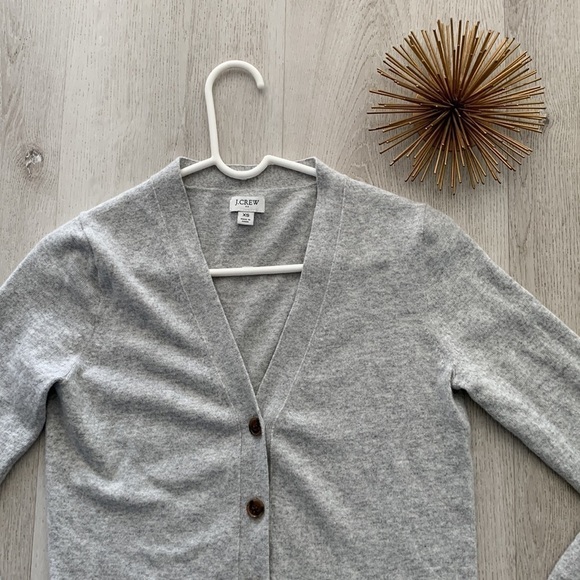 J.Crew wool blend cardigan size XS gray buttons casual career v-neck - Picture 4 of 10